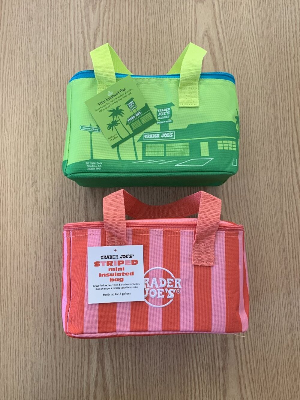 NWT Trader Joe's Mini Insulated Bag 1.5 Gallons Set of 2